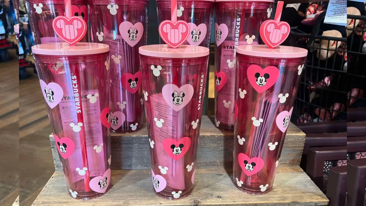 Get Ready to Sparkle: Mickey and Minnie Valentine’s Day Starbucks Tumbler Debuts