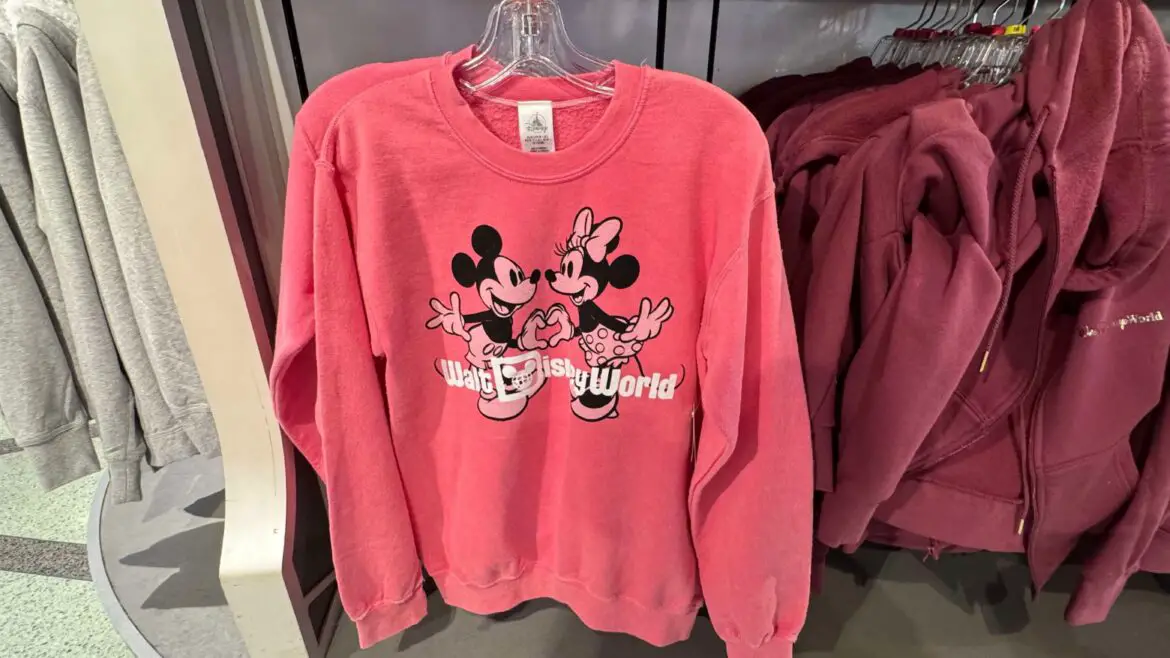 Spread the Love: Valentine’s Day Mickey and Minnie Crewneck Sweatshirt Arrive at Magic Kingdom