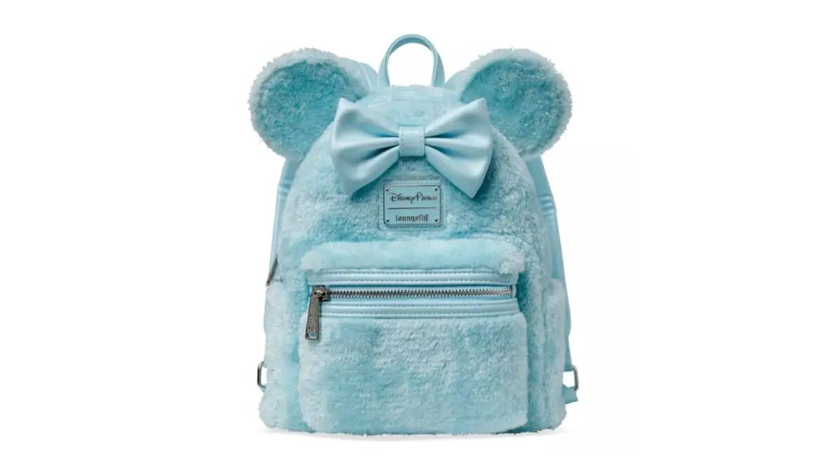 Fuzzy Blue Minnie Mouse Plush Loungefly Mini Backpack Now At The Disney Store!