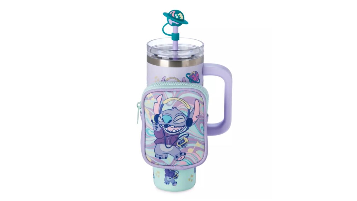 Stay Hydrated and Organized with the Stitch Cosmic Travel Tumbler with Zip Case!