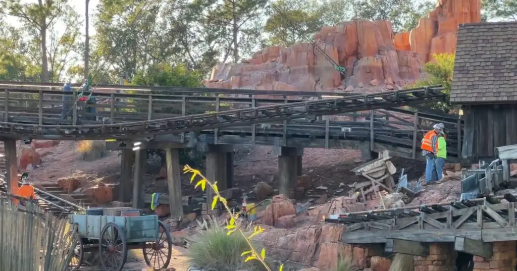 Large Piece of Track Removed on Big Thunder Mountain Railroad as Refurb Underway 1