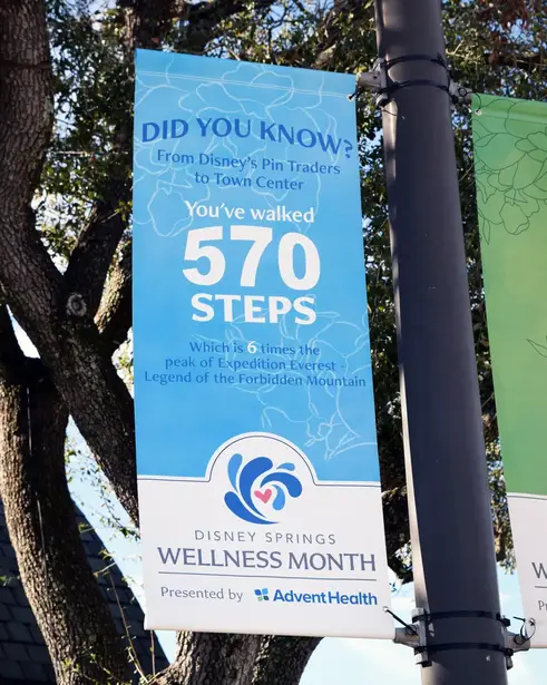 New Step Count Signs and Banners at Disney Springs for Wellness Month 1