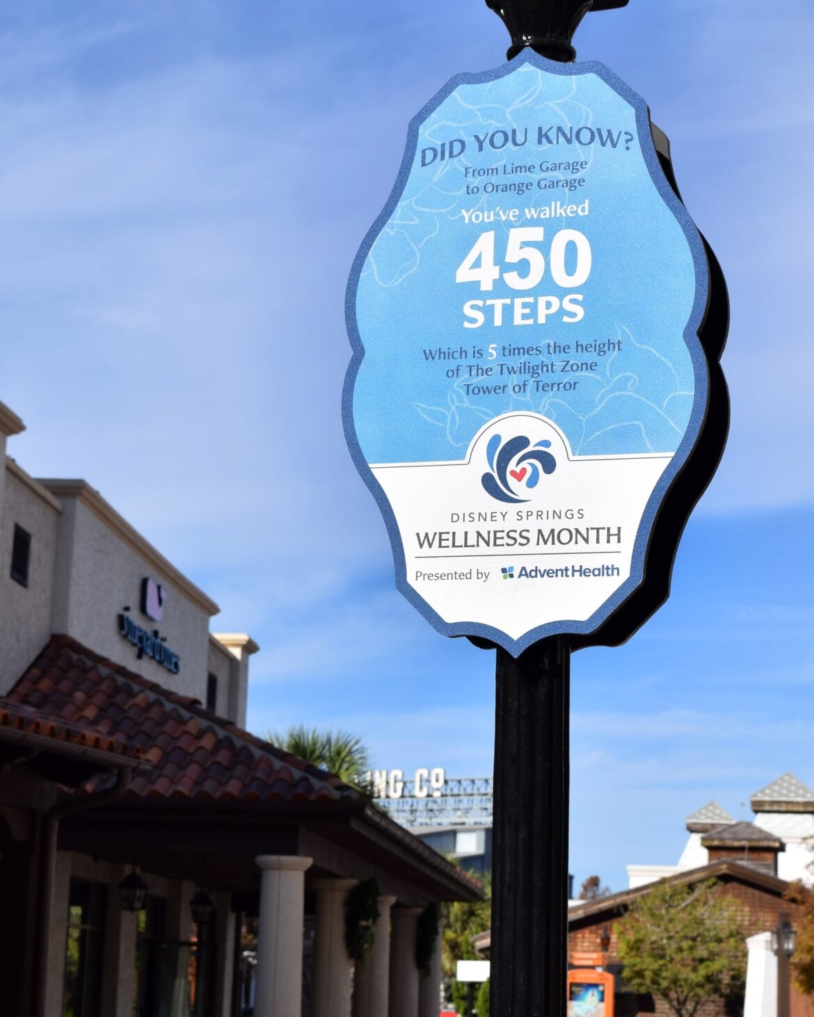 New Step Count Signs and Banners at Disney Springs for Wellness Month