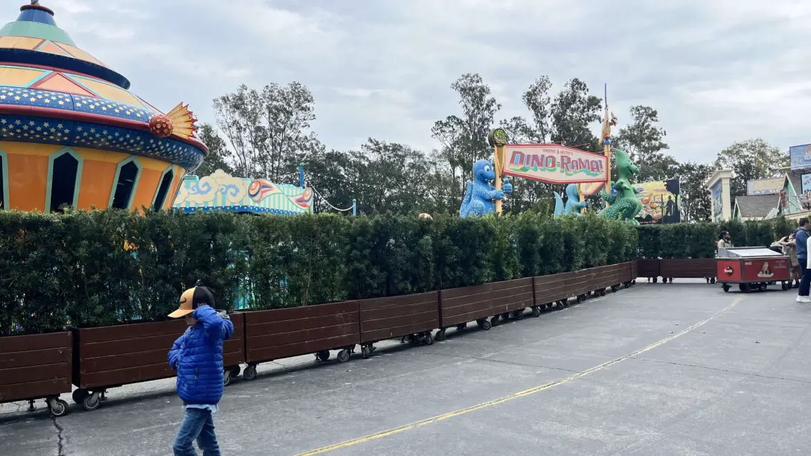 Construction Walls go up around DinoLand U.S.A. for Tropical Americas Expansion