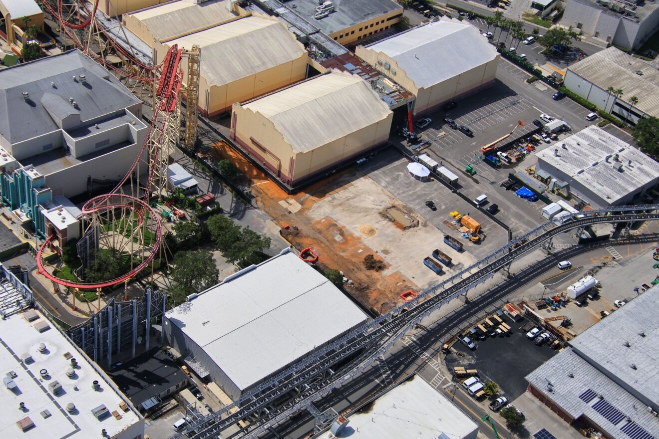 Aerial View of Construction Starting - Aerial View Of Construction Starting For Hollywood Rip Ride Rockit 21 1320x880 