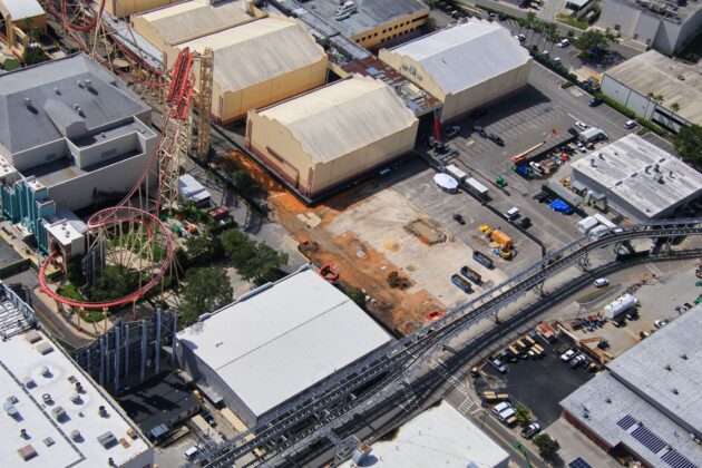 Aerial View of Construction Starting - Aerial View Of Construction Starting For Hollywood Rip Ride Rockit 21 630x420