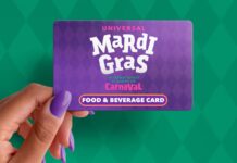 usf universal mardi gras food beverage card green bg h