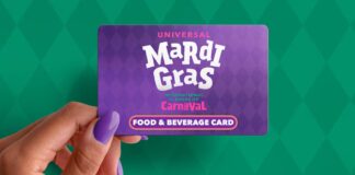 usf universal mardi gras food beverage card green bg h