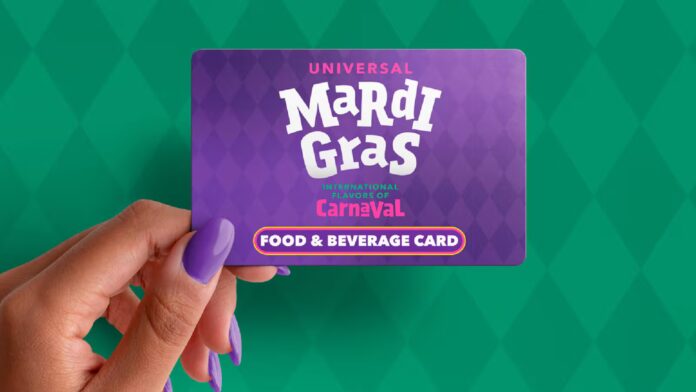 usf universal mardi gras food beverage card green bg h