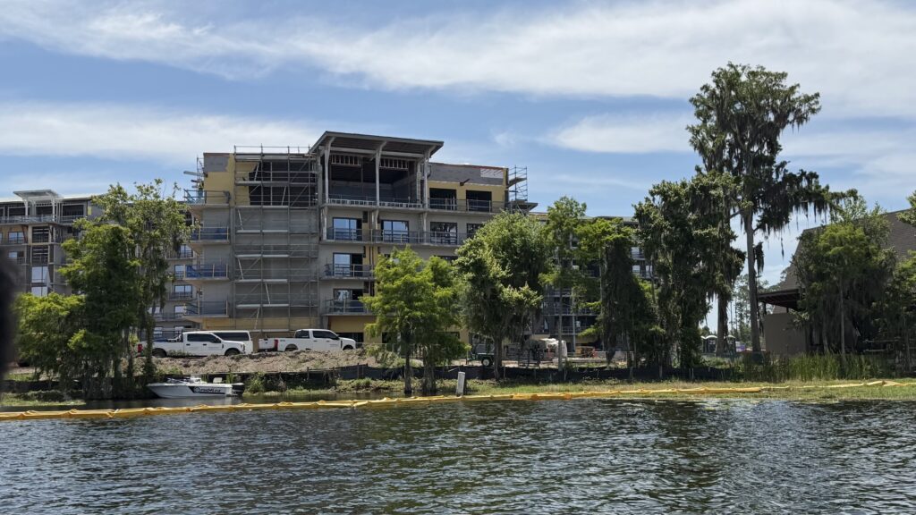 New Construction Photos Show Progress at Disney Lakeshore Lodge from Bay Lake