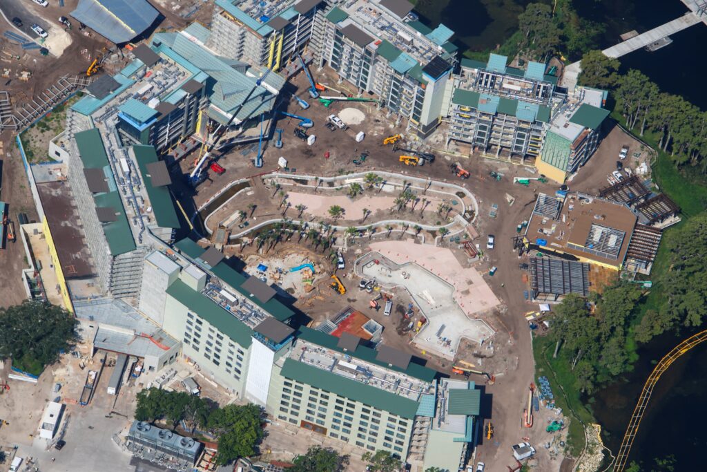 New Aerials Show Pool and Dock Construction Progress at Disney Lakeshore Lodge New Aerials Show Pool and Dock Construction Progress at Disney Lakeshore Lodge