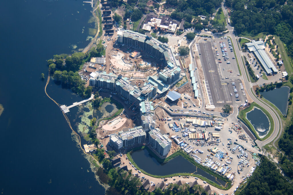 New Aerials Show Pool and Dock Construction Progress at Disney Lakeshore Lodge New Aerials Show Pool and Dock Construction Progress at Disney Lakeshore LodgeNew Aerials Show Pool and Dock Construction Progress at Disney Lakeshore Lodge