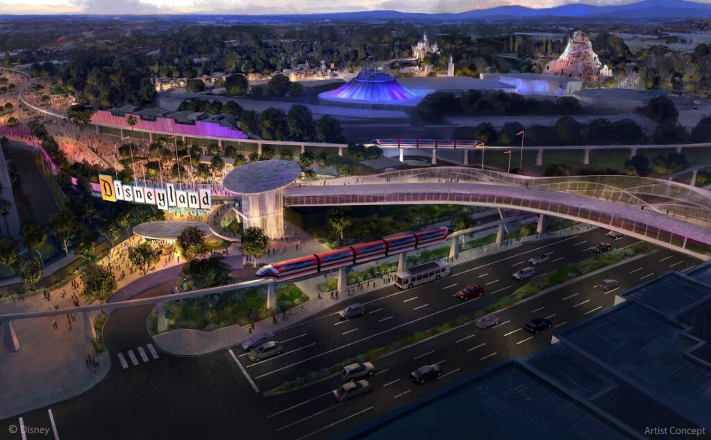 DisneylandForward Concept Art Shows Updated Pedestrian Bridge Design