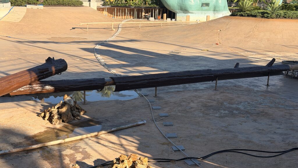 Echo Lake Refurbishment Continues With Freshly Painted Logs and Stumps
