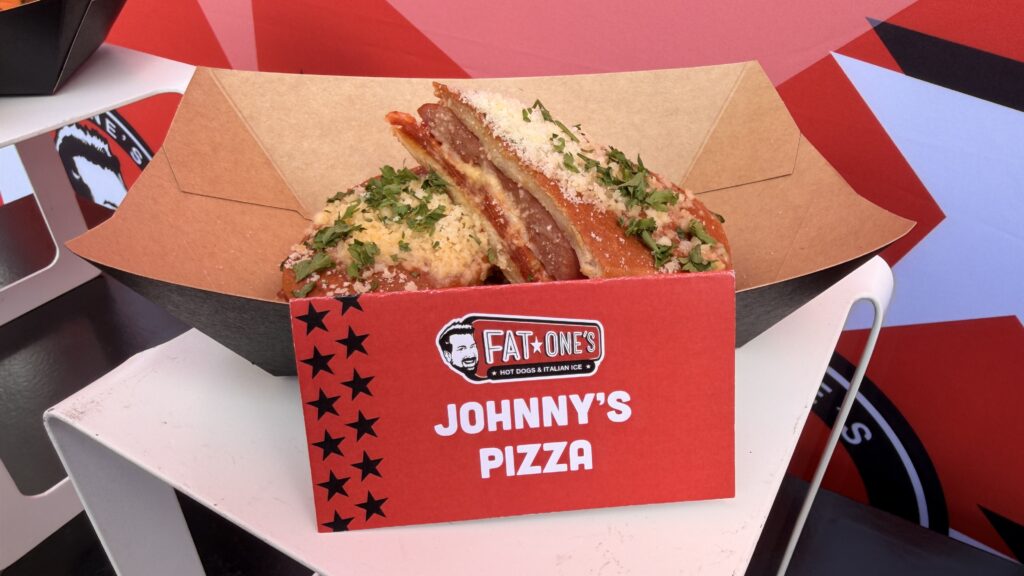 We Tried the New Fat One’s Hot Dogs and Italian Ice at Universal CityWalk fat ones johnny's pizza