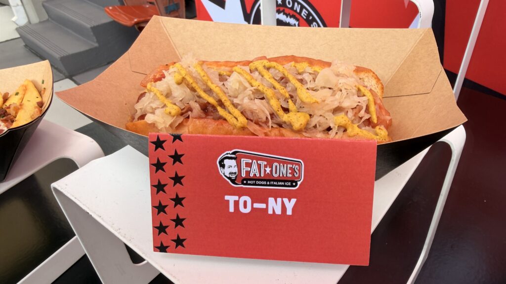 We Tried the New Fat One’s Hot Dogs and Italian Ice at Universal CityWalk fat ones to-ny dog