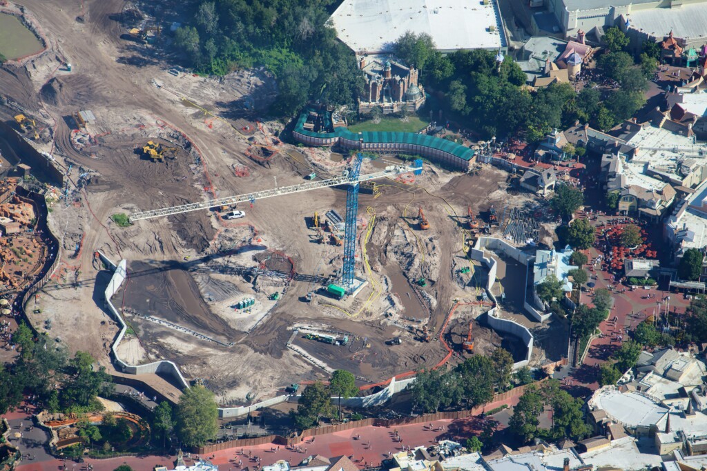 Latest Aerial Developments Across the Massive Magic Kingdom Expansion for Piston Peak and Villains Land