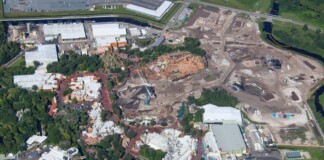 Latest Aerial Developments Across the Massive Magic Kingdom Expansion for Piston Peak and Villains Land