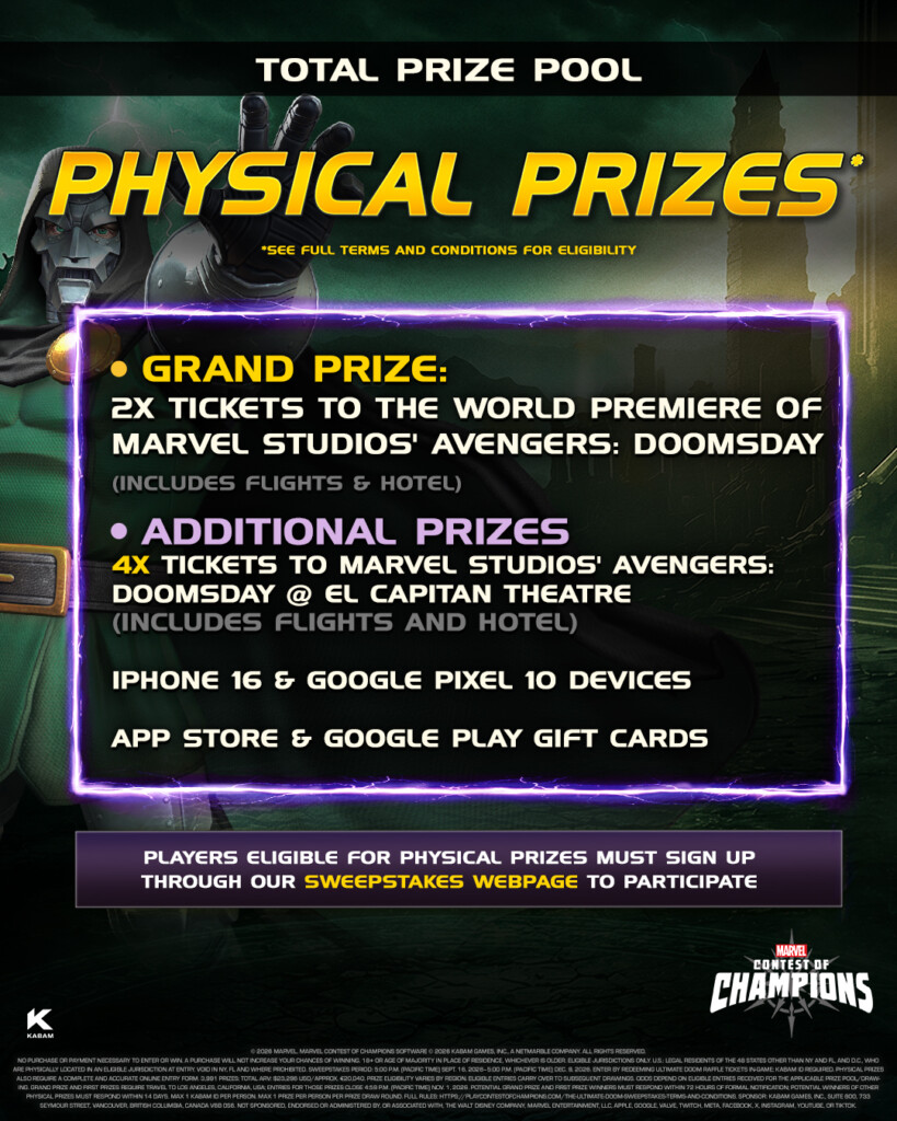 MCoC Sweepstakes Carousel