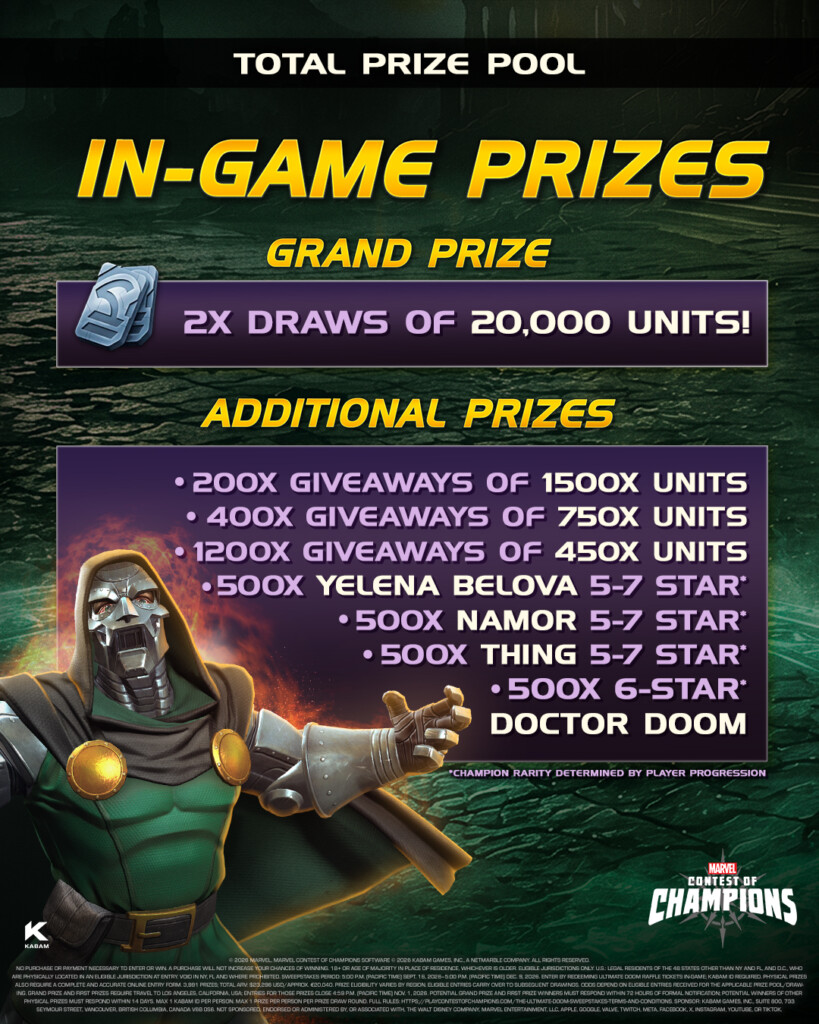 MCoC Sweepstakes Carousel