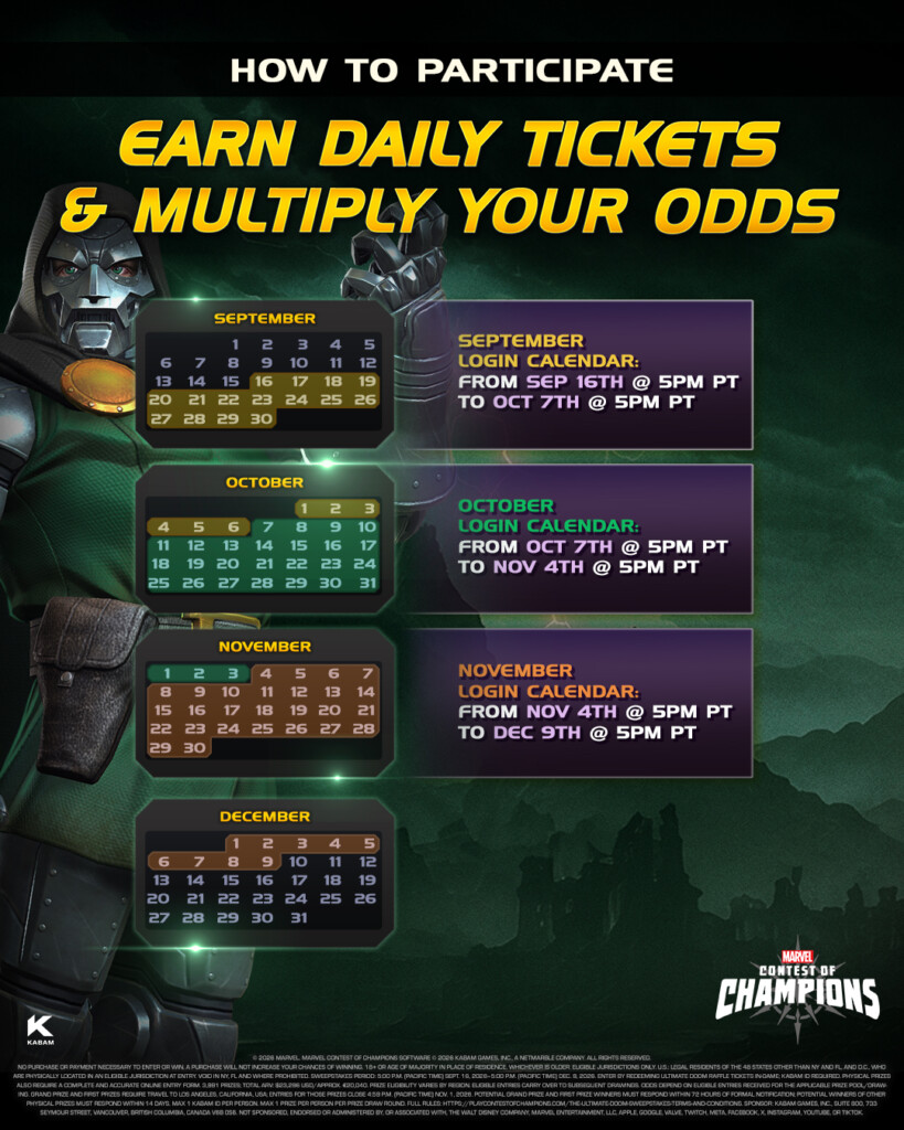 MCoC Sweepstakes Carousel