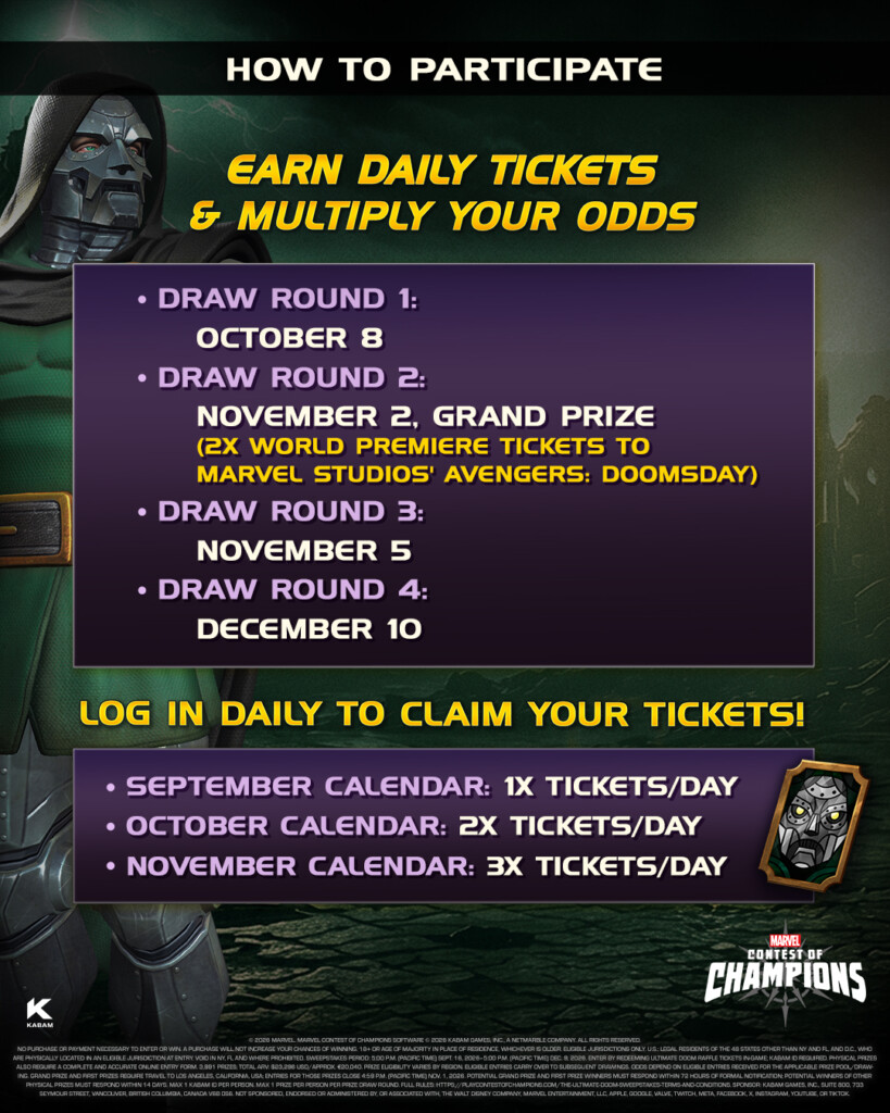 MCoC Sweepstakes Carousel