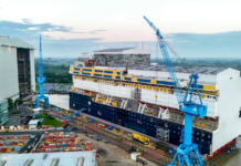 Milestone Reached as First Disney Believe Gigablock Floats Out at Meyer Werft Shipyard