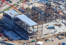 Monsters Inc Door Coaster Show Building Begins to Dominate the Hollywood Studios Skyline