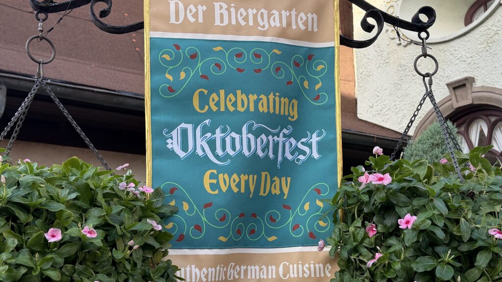 New Oktoberfest-Themed Banners Installed at Biergarten Restaurant in EPCOT New Oktoberfest Themed Banners Installed at Biergarten Restaurant in EPCOT