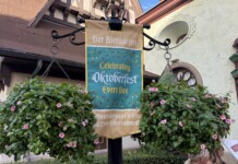 New Oktoberfest-Themed Banners Installed at Biergarten Restaurant in EPCOT New Oktoberfest Themed Banners Installed at Biergarten Restaurant in EPCOT