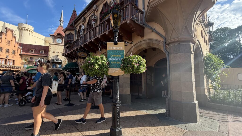New Oktoberfest-Themed Banners Installed at Biergarten Restaurant in EPCOT New Oktoberfest Themed Banners Installed at Biergarten Restaurant in EPCOT