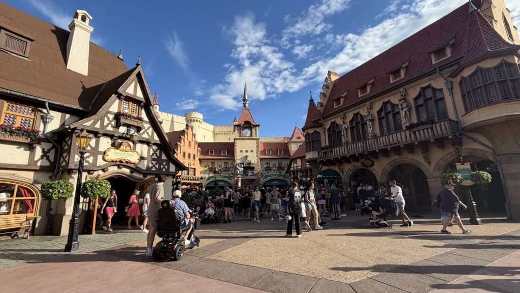New Oktoberfest-Themed Banners Installed at Biergarten Restaurant in EPCOT octoberfest